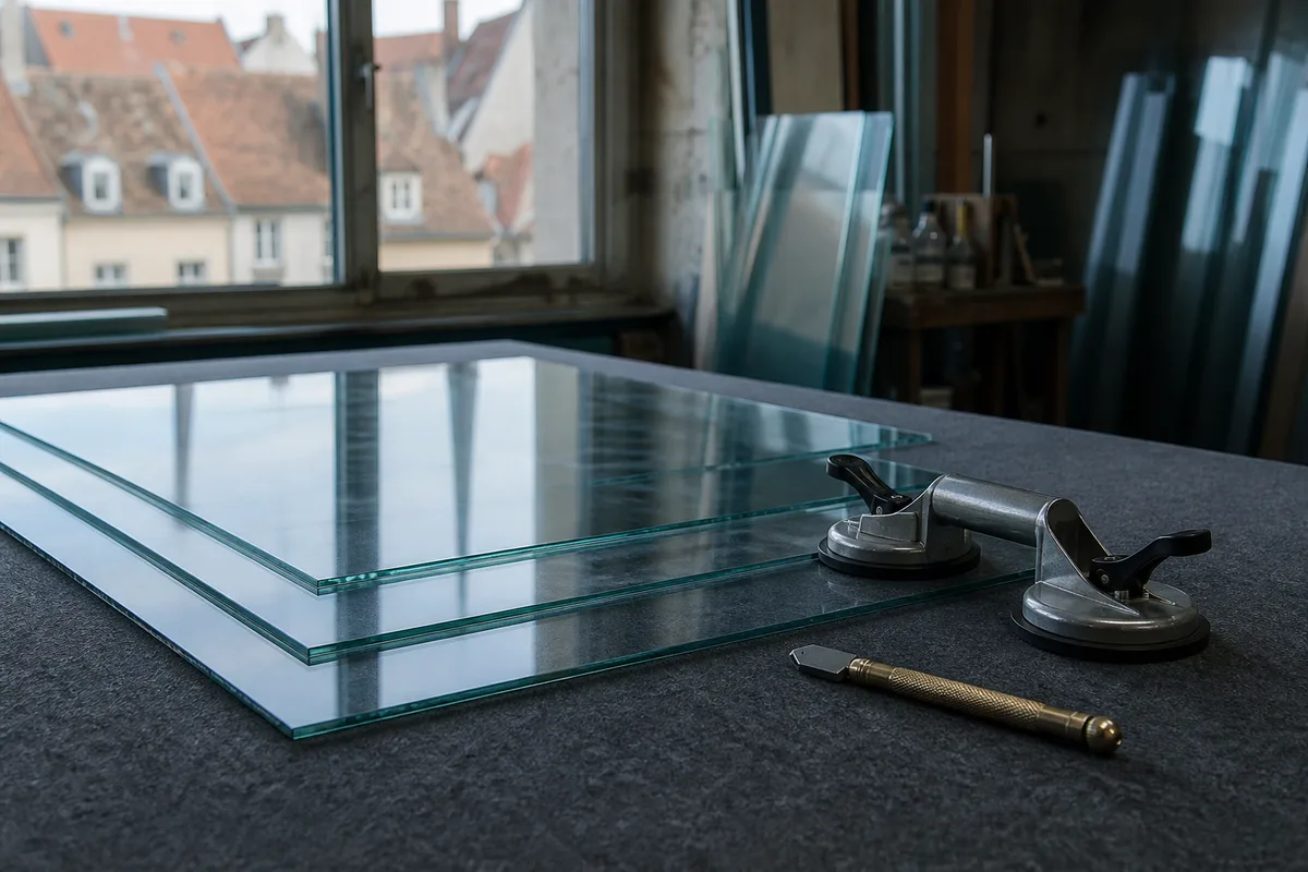 Découpe de verre sur mesure : méthodes, épaisseurs et prix constatés